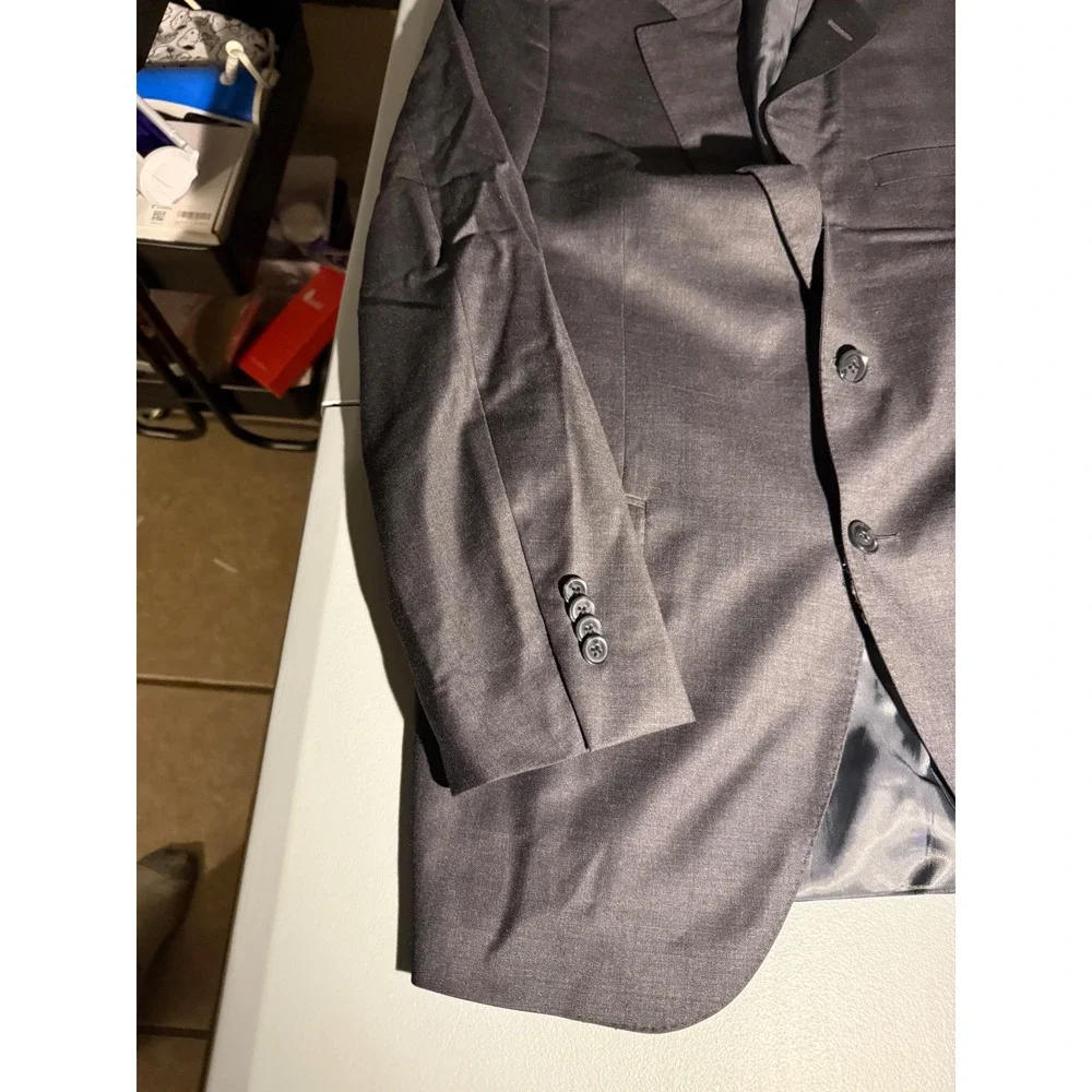Peter Millar Mens 40R Wool Blazer Charcoal Gray 2 Button Sport Coat Jacket